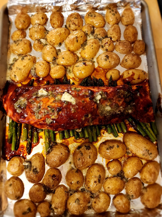 Garlic Butter Pork tenderloin Recipe with Potatoes and Green Beans